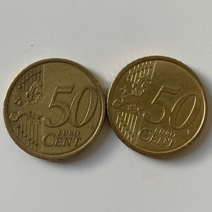 Lot of‎ 2 Rare Euro 50 Cent Italy and Slovensko 24mm Coin